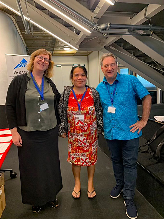 From left to right: Kari Lucas, PMB, Teangiraoi Tebuka, Kiribati National Archives, and Myself